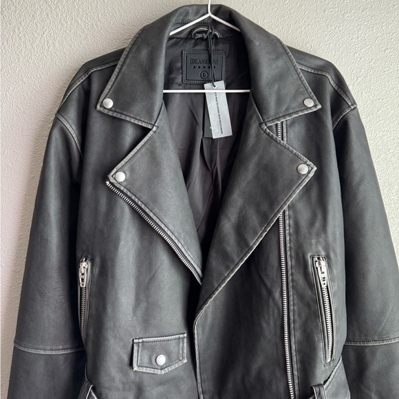 BLANK NYC Vegan Leather Moto Jacket with Belt - Picture 8 of 15
